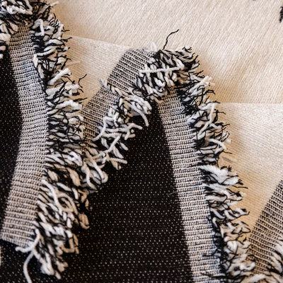 Premium Double Sided Chenille Sofa Covers - Black Leaf