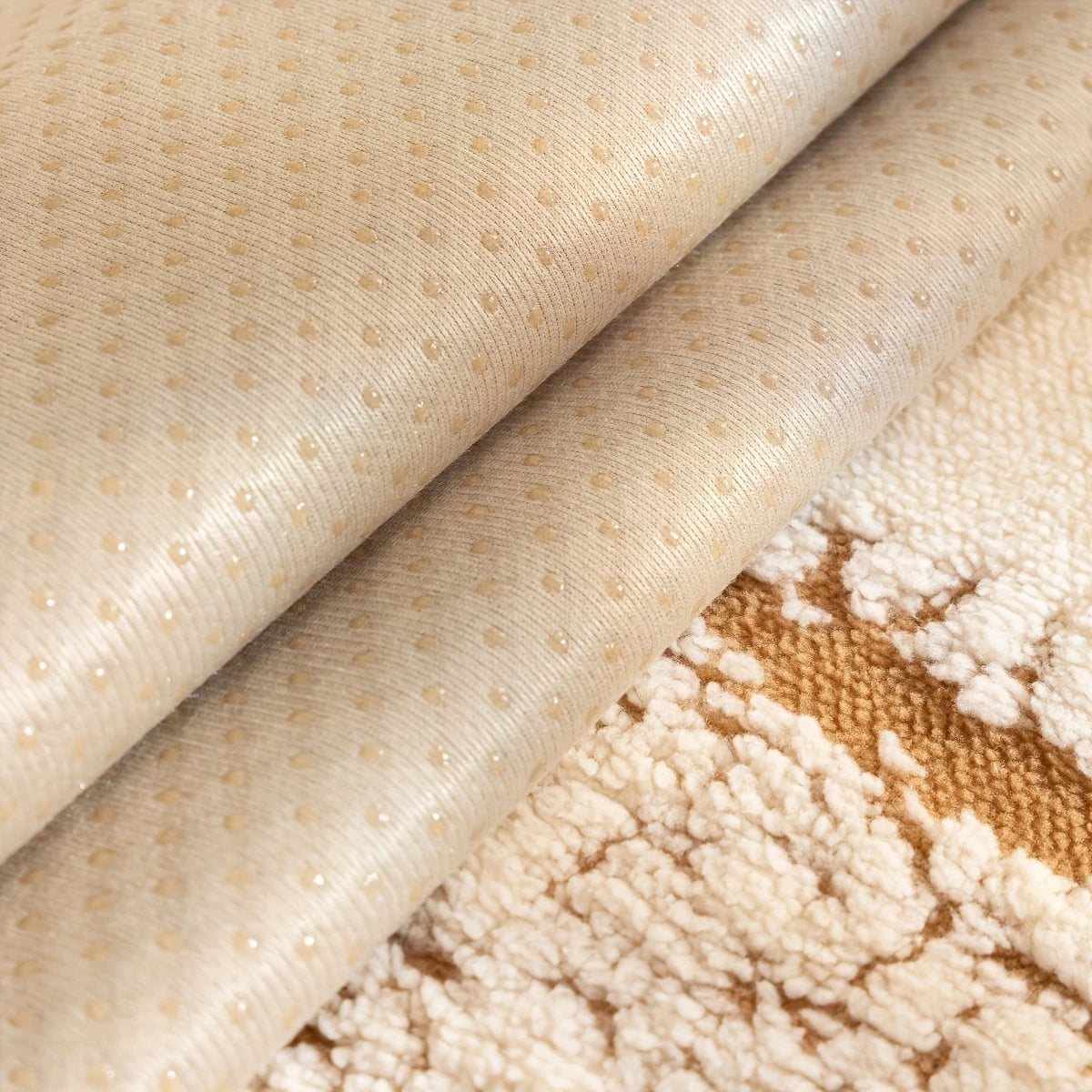 Vintage Modern Velveteen Sofa Mat - Brown/White