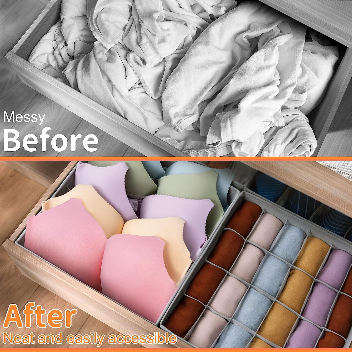 Foldable Closet Drawer Organizers (Set of 4) - Trendize