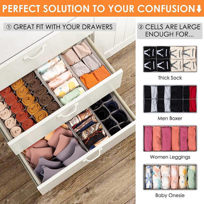 Foldable Closet Drawer Organizers (Set of 4) - Trendize