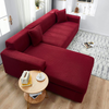 2024 L Shape Polar Fleece Sofa Cover : Maroon