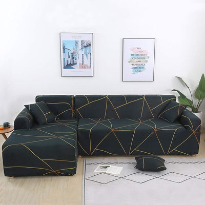 L Shape Sofa Cover - Prism Gold