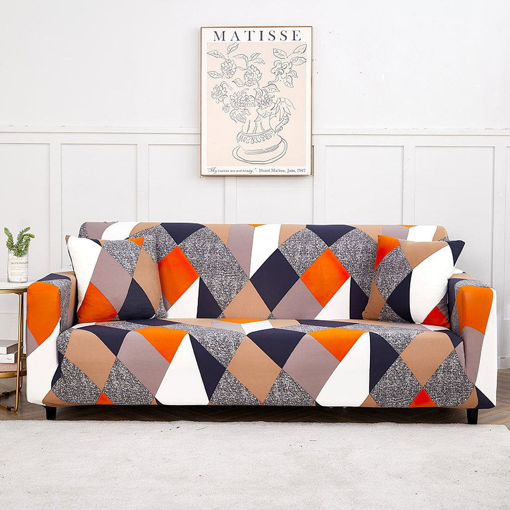 Trendize Exclusive Stretchable Sofa Cover - Prism Orange