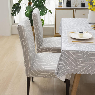 Premium Dining Table & Chair Cover Combo - Complex Grey - Trendize