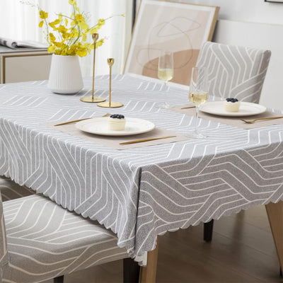 Premium Dining Table & Chair Cover Combo - Complex Grey - Trendize