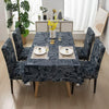 Premium Dining Table & Chair Cover Combo - Leafy Ash - Trendize