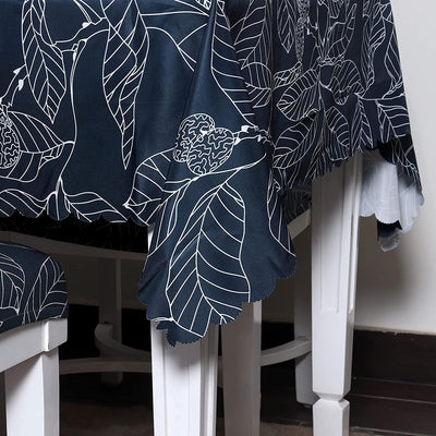 Premium Dining Table & Chair Cover Combo - Leafy Ash - Trendize