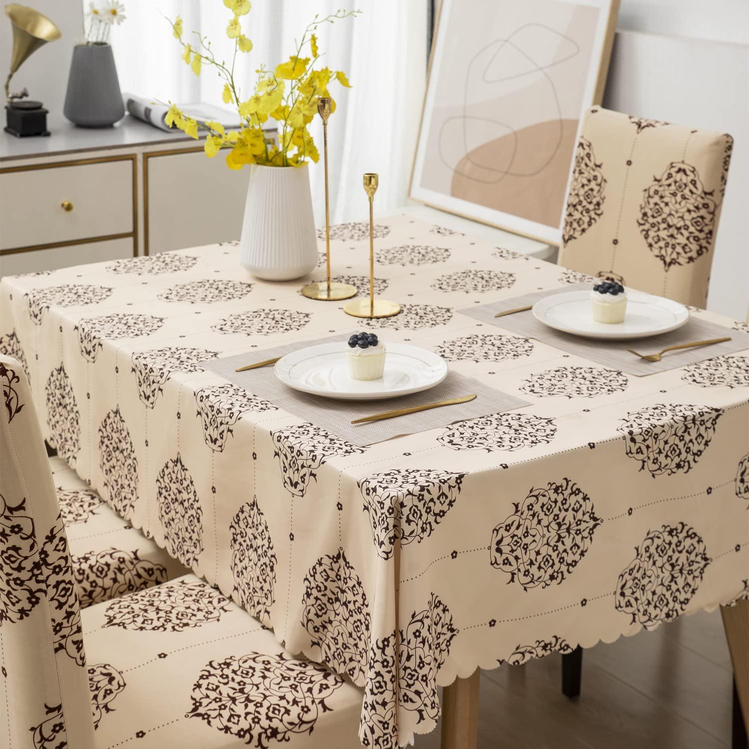 Premium Dining Table & Chair Cover Combo - Luxury White - Trendize
