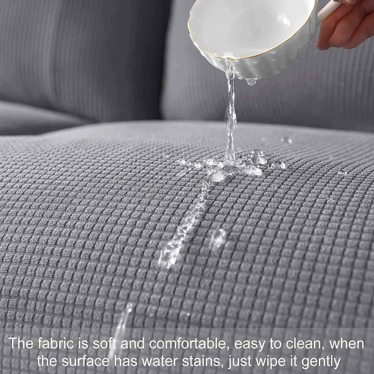 Premium Jacquard Recliner Sofa Cover : Grey - Trendize