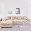 L Shape Sofa Cover - Leafy Beige