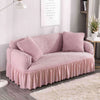 2025 Turkish Bubble Frill Sofa Covers : Blush Pink