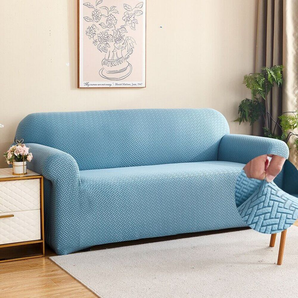 2026 Polar Fleece Sofa Cover : Sky Blue