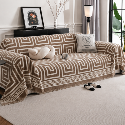 Premium Double Sided Chenille Sofa Covers - Greek Beige