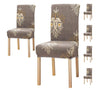 Stretchable Chair Covers, Beige Brocade - Trendize
