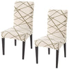 Stretchable Chair Covers, Beige Line - Trendize