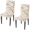 Stretchable Chair Covers, Beige Line - Trendize