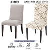 Stretchable Chair Covers, Beige Line - Trendize