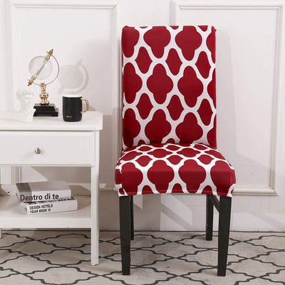 Stretchable Chair Covers, Diamond Maroon - Trendize