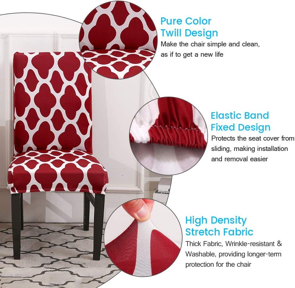 Stretchable Chair Covers, Diamond Maroon - Trendize