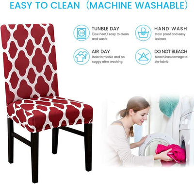 Stretchable Chair Covers, Diamond Maroon - Trendize
