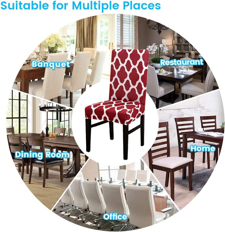 Stretchable Chair Covers, Diamond Maroon - Trendize