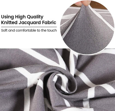 Stretchable Chair Covers, Grey Herringbone - Trendize