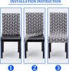 Stretchable Chair Covers, Grey Herringbone - Trendize