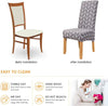 Stretchable Chair Covers, Grey Herringbone - Trendize
