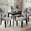 Stretchable Chair Covers, Grey Yellow Prism - Trendize