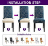 Stretchable Chair Covers, Leafy Ash - Trendize