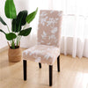 Stretchable Chair Covers, Leafy Beige - Trendize