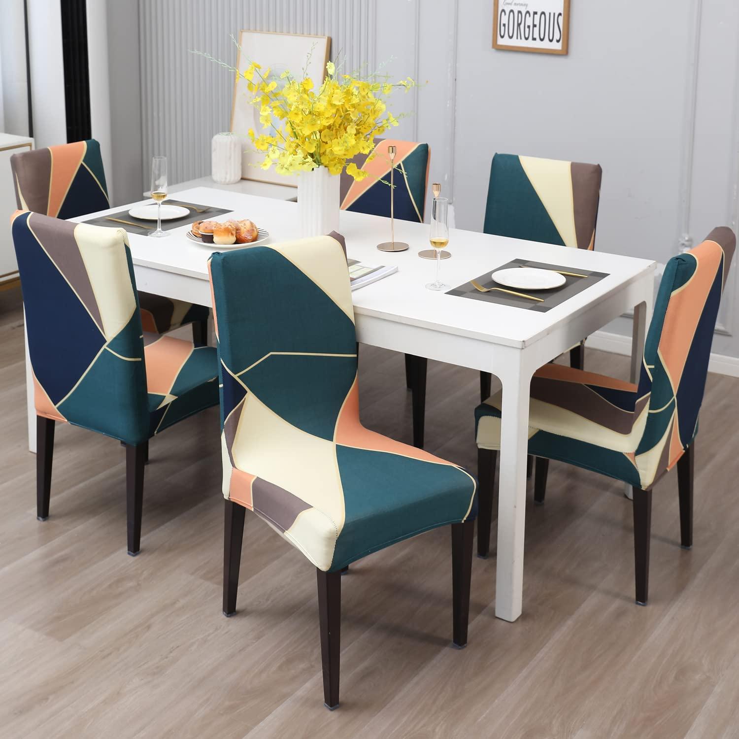 Stretchable Chair Covers, Peach Prism - Trendize