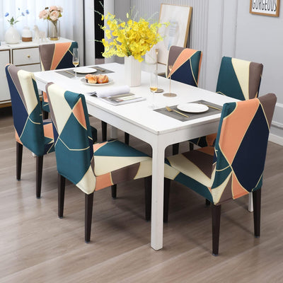 Stretchable Chair Covers, Peach Prism - Trendize