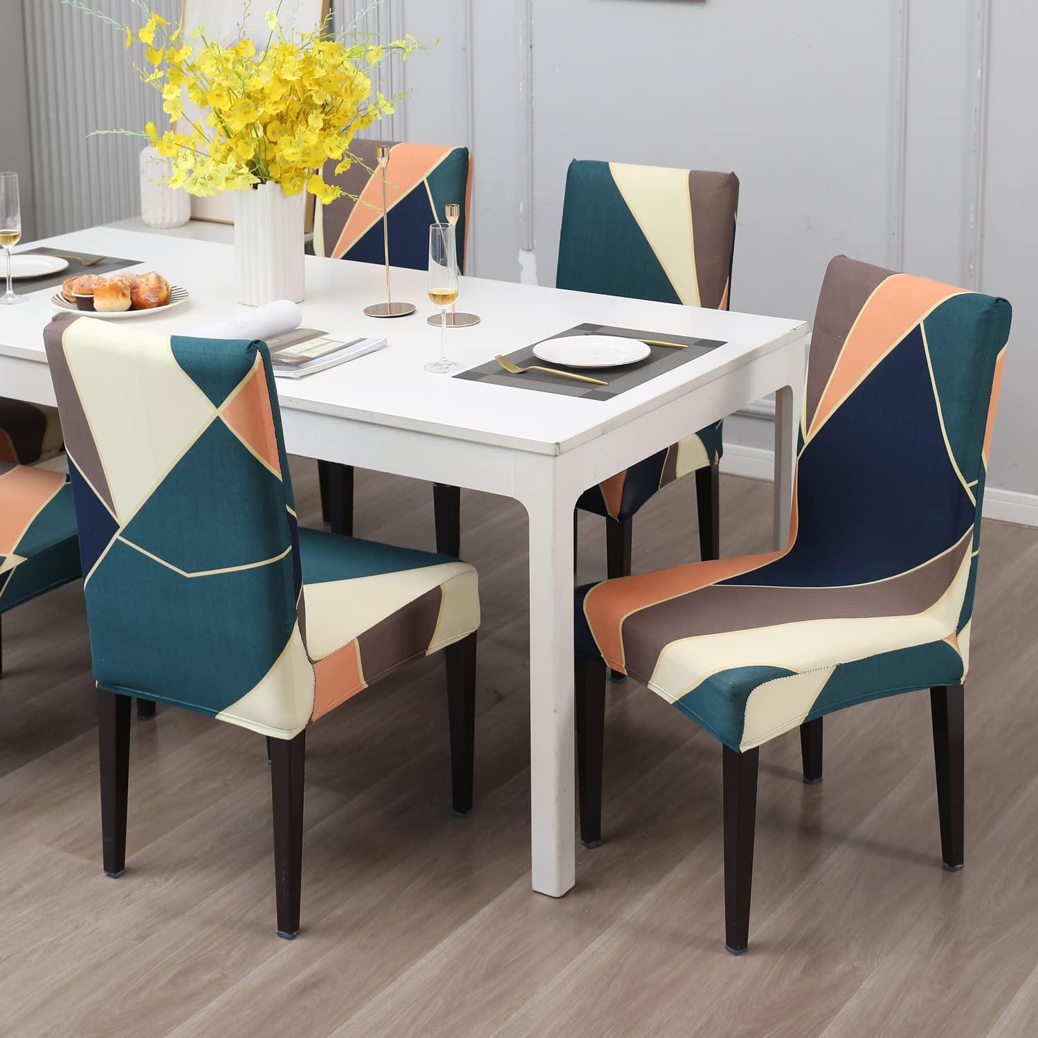 Stretchable Chair Covers, Peach Prism - Trendize