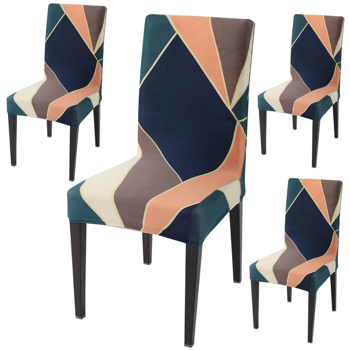 Stretchable Chair Covers, Peach Prism - Trendize