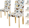 Stretchable Chair Covers, White Leaf - Trendize