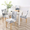 Stretchable Chair Covers, White Stripe - Trendize