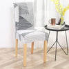 Stretchable Chair Covers, White Stripe - Trendize