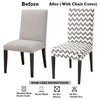 Stretchable Chair Covers, Zigzag Grey