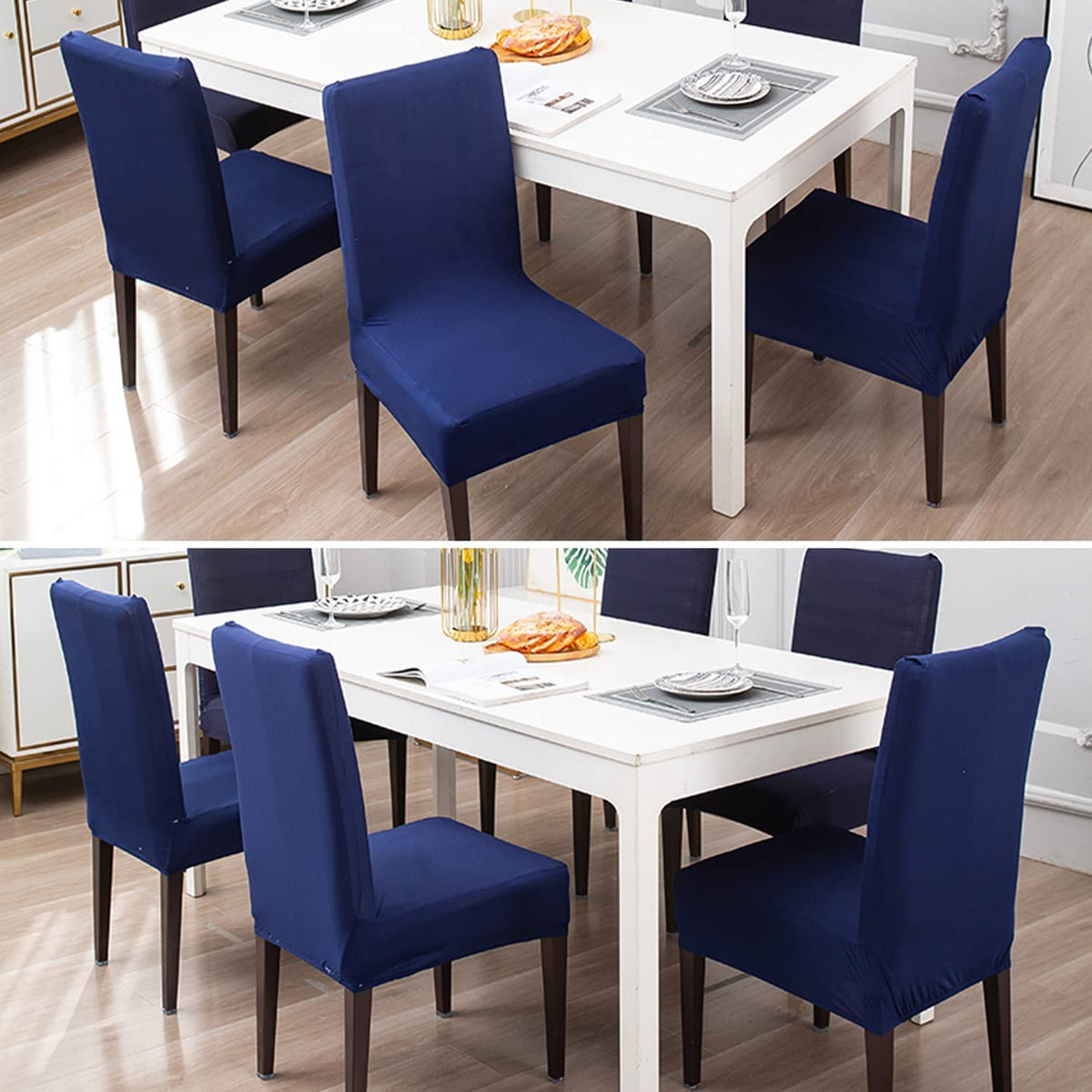 Stretchable Chair Covers, Plain Navy