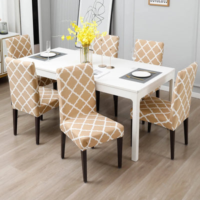 Stretchable Chair Covers, Diamond Beige