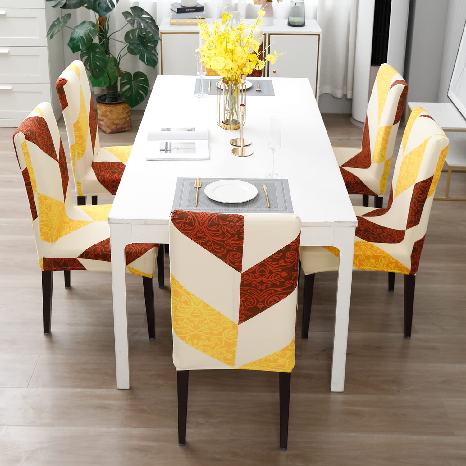 Stretchable Chair Covers, Abstract Multicolor