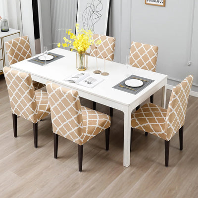 Stretchable Chair Covers, Diamond Beige