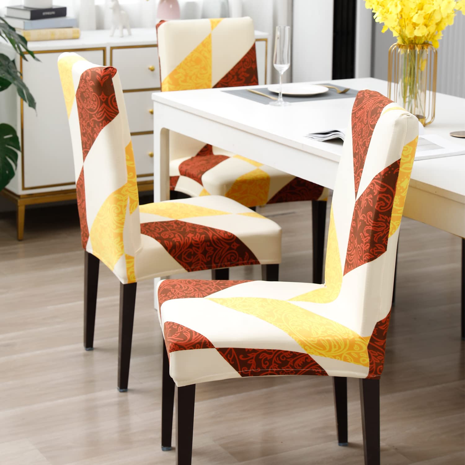 Stretchable Chair Covers, Abstract Multicolor