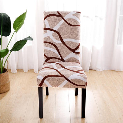 Stretchable Chair Covers, Wave Brown