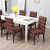 Stretchable Chair Covers, Check Brown - Trendize