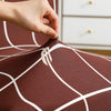 Stretchable Chair Covers, Check Brown - Trendize