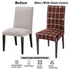 Stretchable Chair Covers, Check Brown - Trendize
