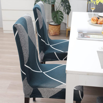 Stretchable Chair Covers, Checkerplaid Blue - Trendize