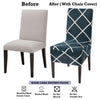 Stretchable Chair Covers, Cross Blue - Trendize